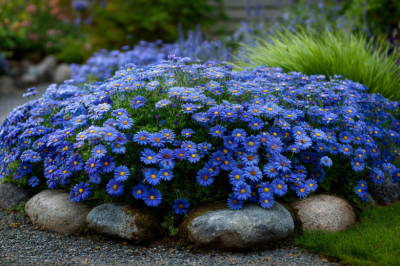 Голубые ромашки, которые цветут все лето компактными кустиками: все соседи обзавидуются