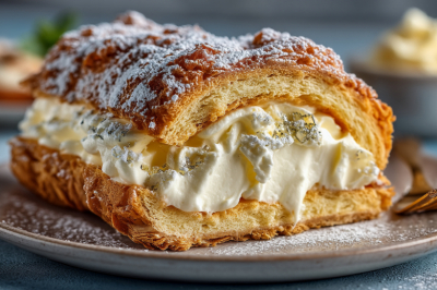 Эклер для ленивых: классический вкус, но в виде большого рулета. Заварное тесто, нежный крем &mdash; и минимум хлопот