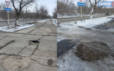 На дороге появилась глубокая яма, ее засыпали