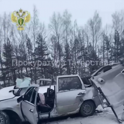 На&nbsp;трассе в&nbsp;Татарстане в&nbsp;массовом ДТП погибли два человека