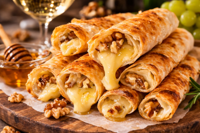 Вкусная закуска: хрустящие трубочки из лаваша &mdash; внутри тянущаяся начинка и орехи